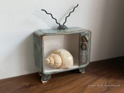 Pottery Shrine or Altar. Television Shaped. Handmade.