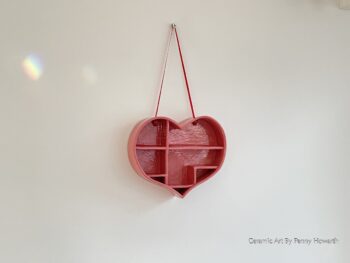 Pottery Shrine or Altar. Pink Heart-Shaped. Handmade - Image 2