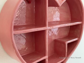 Pottery Shrine or Altar. Pink Heart-Shaped. Handmade - Image 5