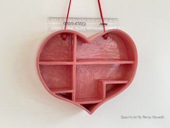 Pottery Shrine or Altar. Pink Heart-Shaped. Handmade - Image 3