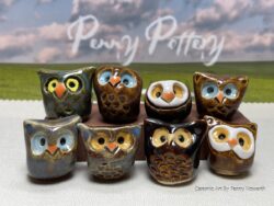 Miniature Ceramic Owls Created by collected Artist Penny Howarth