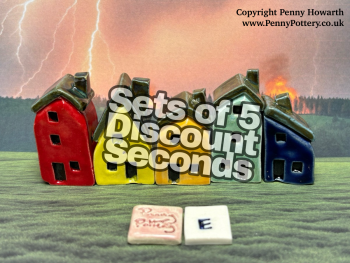 Perfectly Imperfect Discounted "Seconds" Sets of 5 Miniature Ceramic Houses