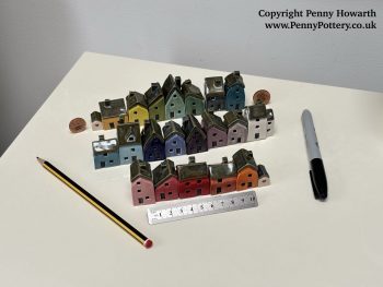 Grand Collection of 20 Penny Pottery Miniature Ceramic Houses + 2 sheds - Image 3