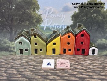 Perfectly Imperfect Discounted "Seconds" Sets of 5 Miniature Ceramic Houses - Image 2