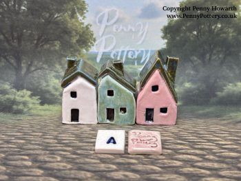 Perfectly Imperfect Discounted "Seconds" Sets of 3 Miniature Ceramic Houses - Image 2