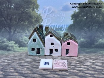 Perfectly Imperfect Discounted "Seconds" Sets of 3 Miniature Ceramic Houses - Image 3