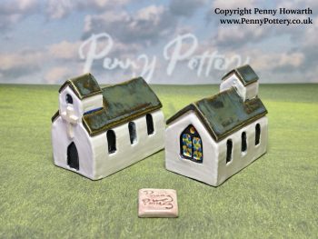 Miniature Ceramic Churches. Handcrafted Collectables. Unique Artistry in Clay by UK Artist Penny Howarth
