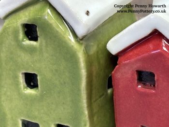 Handmade Miniature Snow-Covered House Sets of 3. Unique Collectable Ceramic Artworks by UK Artist Penny Howarth - Image 4