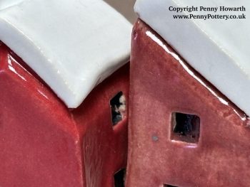 Handmade Miniature Snow-Covered House Sets of 3. Unique Collectable Ceramic Artworks by UK Artist Penny Howarth - Image 5
