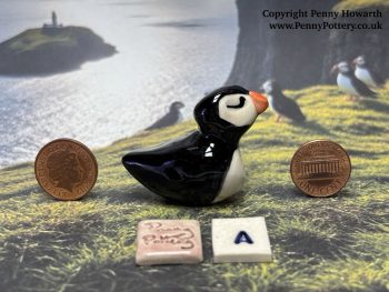 Miniature Ceramic Puffins Created by collected Artist Penny Howarth - Image 2