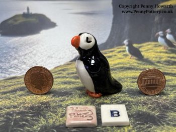 Miniature Ceramic Puffins Created by collected Artist Penny Howarth - Image 3