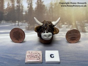 Charming Miniature Ceramic Highland Cows. Collectable Handmade Sculptures by UK Artist Penny Howarth - Image 4