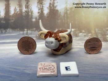 Charming Miniature Ceramic Highland Cows. Collectable Handmade Sculptures by UK Artist Penny Howarth - Image 6