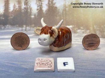 Charming Miniature Ceramic Highland Cows. Collectable Handmade Sculptures by UK Artist Penny Howarth - Image 7