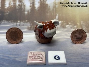Charming Miniature Ceramic Highland Cows. Collectable Handmade Sculptures by UK Artist Penny Howarth - Image 8