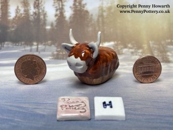 Charming Miniature Ceramic Highland Cows. Collectable Handmade Sculptures by UK Artist Penny Howarth - Image 9
