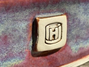 Handmade Square Ceramic Oven Dish. 1000ml Capacity in Rust & Blue Glaze by UK Artist Penny Howarth - Image 3