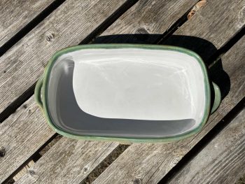 Handmade Rectangular Ceramic Oven Dish. 1000ml in Fresh Green Glaze by UK Artist Penny Howarth - Image 5
