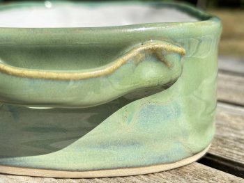 Handmade Rectangular Ceramic Oven Dish. 1000ml in Fresh Green Glaze by UK Artist Penny Howarth - Image 4