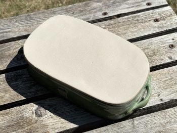 Handmade Rectangular Ceramic Oven Dish. 1000ml in Fresh Green Glaze by UK Artist Penny Howarth - Image 6