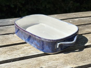 Handmade Rectangular Ceramic Oven Dish. 800ml in Elegant Blue Glaze by UK Artist Penny Howarth - Image 2