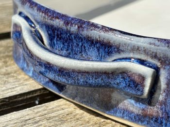 Handmade Rectangular Ceramic Oven Dish. 800ml in Elegant Blue Glaze by UK Artist Penny Howarth - Image 4