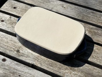Handmade Rectangular Ceramic Oven Dish. 800ml in Elegant Blue Glaze by UK Artist Penny Howarth - Image 6