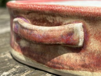 Handmade Rectangular Ceramic Oven Dish. 1000ml Capacity in Rustic Orange Glaze by UK Artist Penny Howarth - Image 5