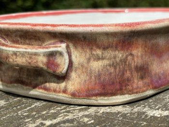 Handmade Rectangular Ceramic Oven Dish. 1000ml Capacity in Rustic Orange Glaze by UK Artist Penny Howarth - Image 4