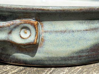 Round Light Turquoise Handmade 950ml Ceramic Oven Dish. One-of-a-Kind Functional Artwork by UK Artist Penny Howarth - Image 4